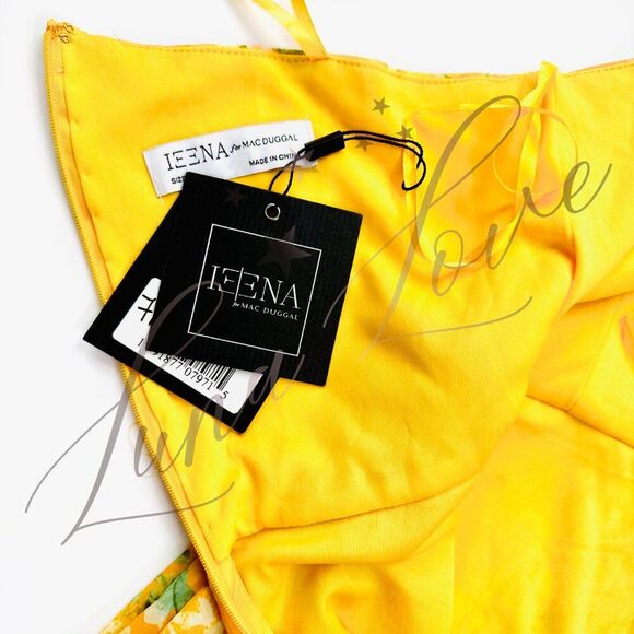 MAC DUGGAL Floral One Shoulder Bow Maxi In Yellow Multi (size 2) NWT - Picture 10 of 12